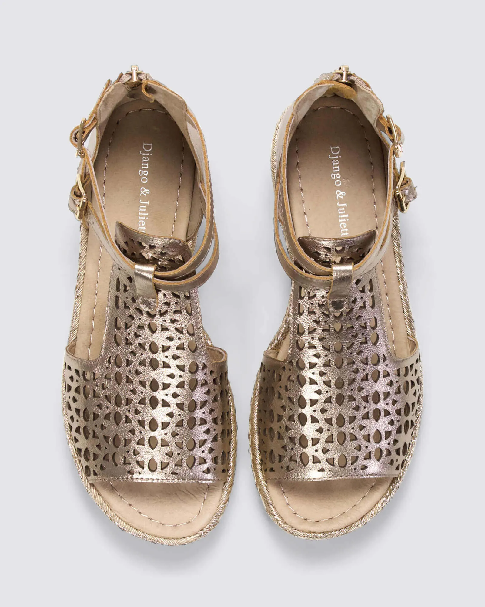 ACCRA PLATFORM SANDALS CHAMPAGNE LEATHER