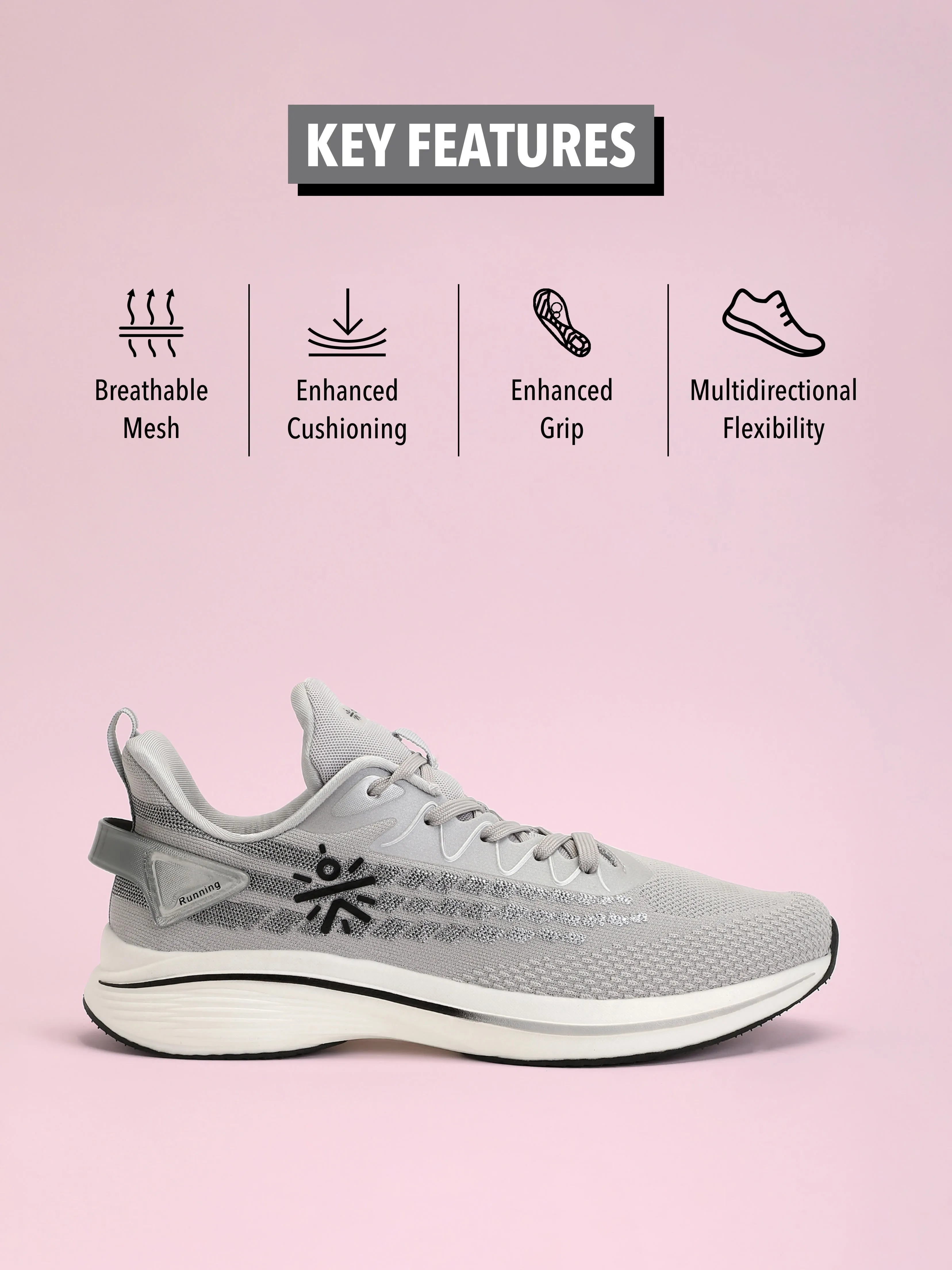 Active Men Running Shoes - L.Grey