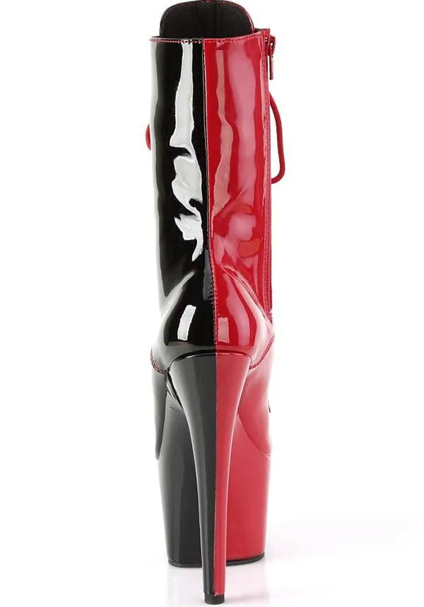ADORE-1040TT [Red/Black Patent] | PLATFORM BOOTS [IN STOCK] [FAULTY]**