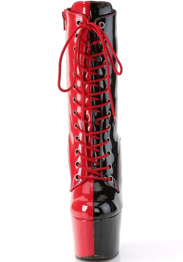 ADORE-1040TT [Red/Black Patent] | PLATFORM BOOTS [IN STOCK] [FAULTY]**