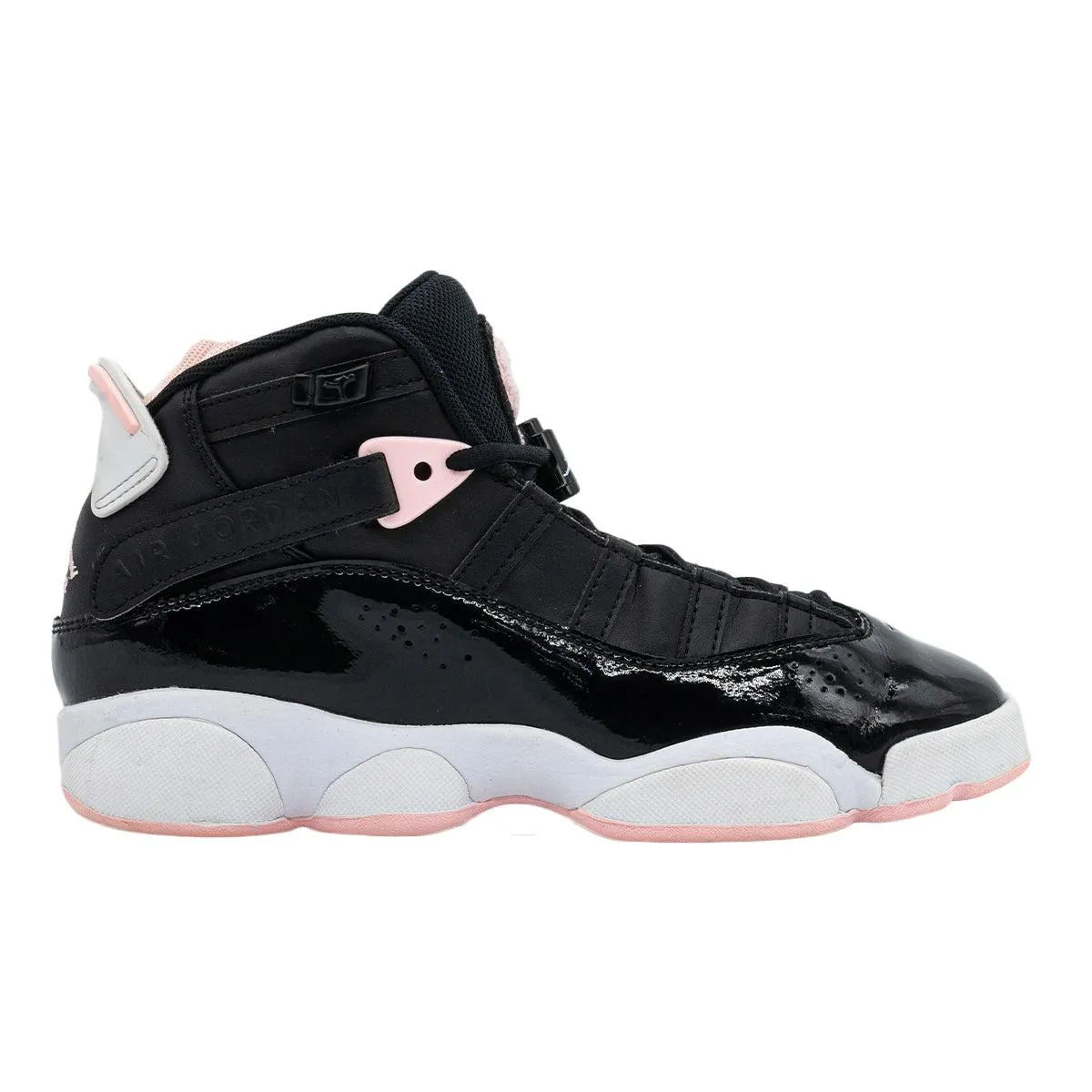 Air Jordan 6 Rings Sneakers Leather Black Colour For Kids