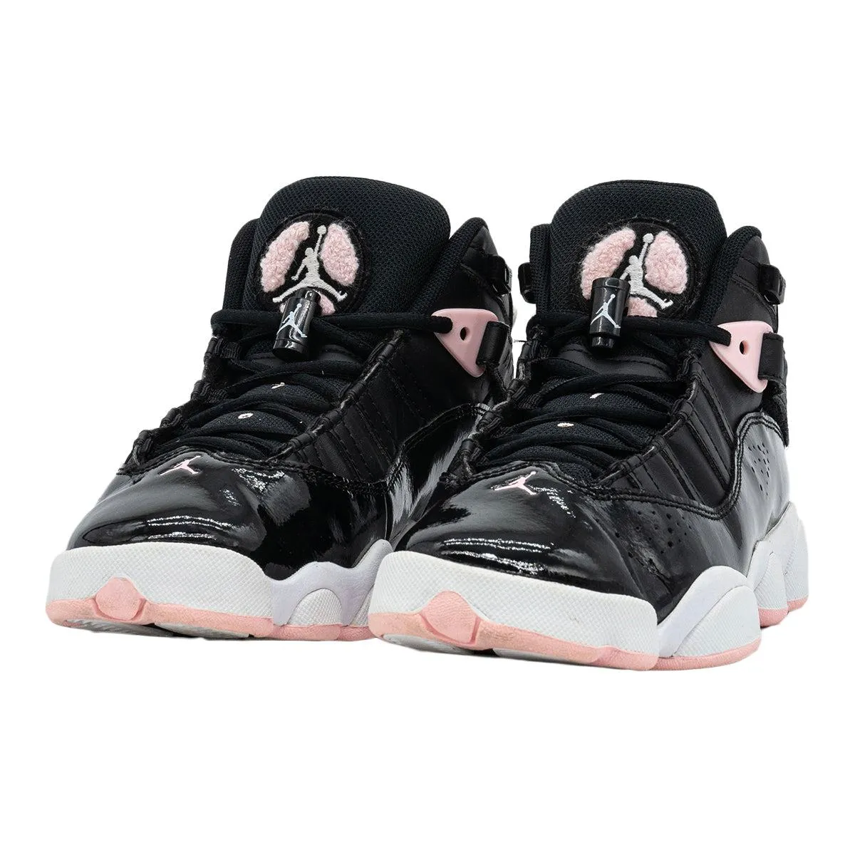 Air Jordan 6 Rings Sneakers Leather Black Colour For Kids