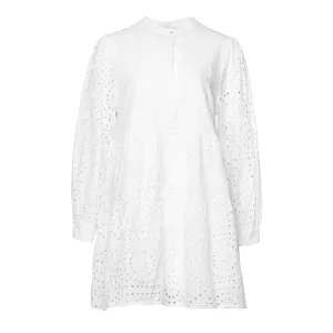 Alexa Dress Cotton Broderie - White