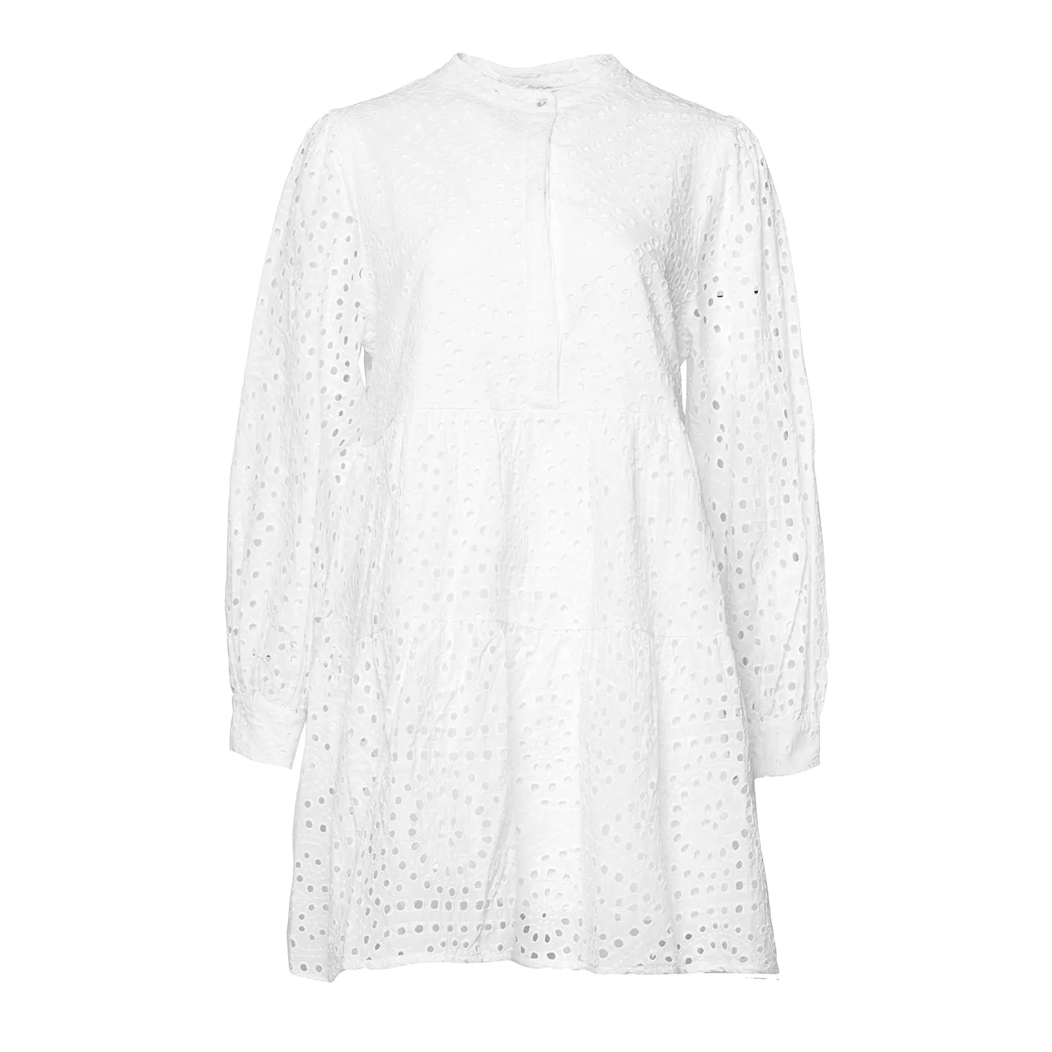 Alexa Dress Cotton Broderie - White