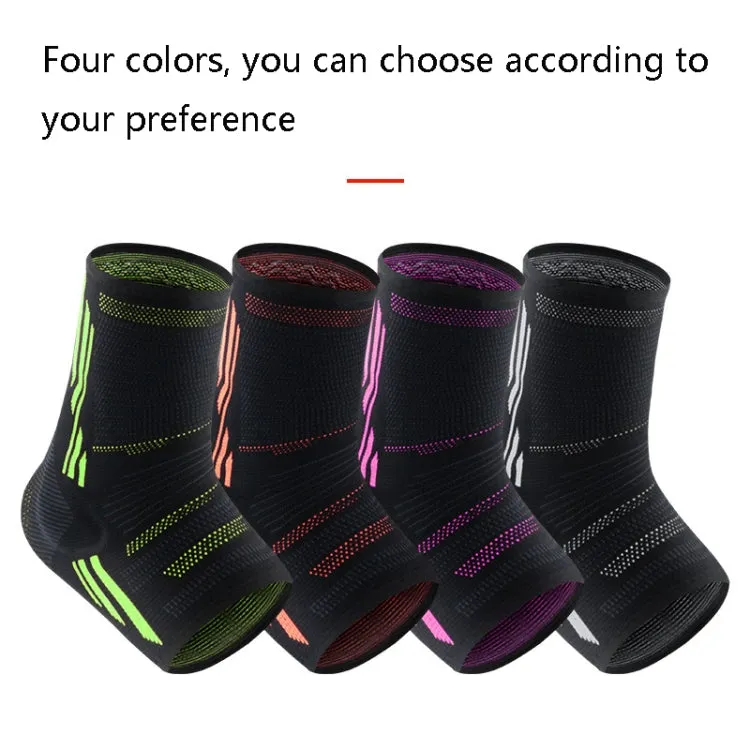 Anti-Sprain Silicone Ankle Support Basketball Football Hiking Fitness Sports Protective Gear, Size: XL (Black Green)