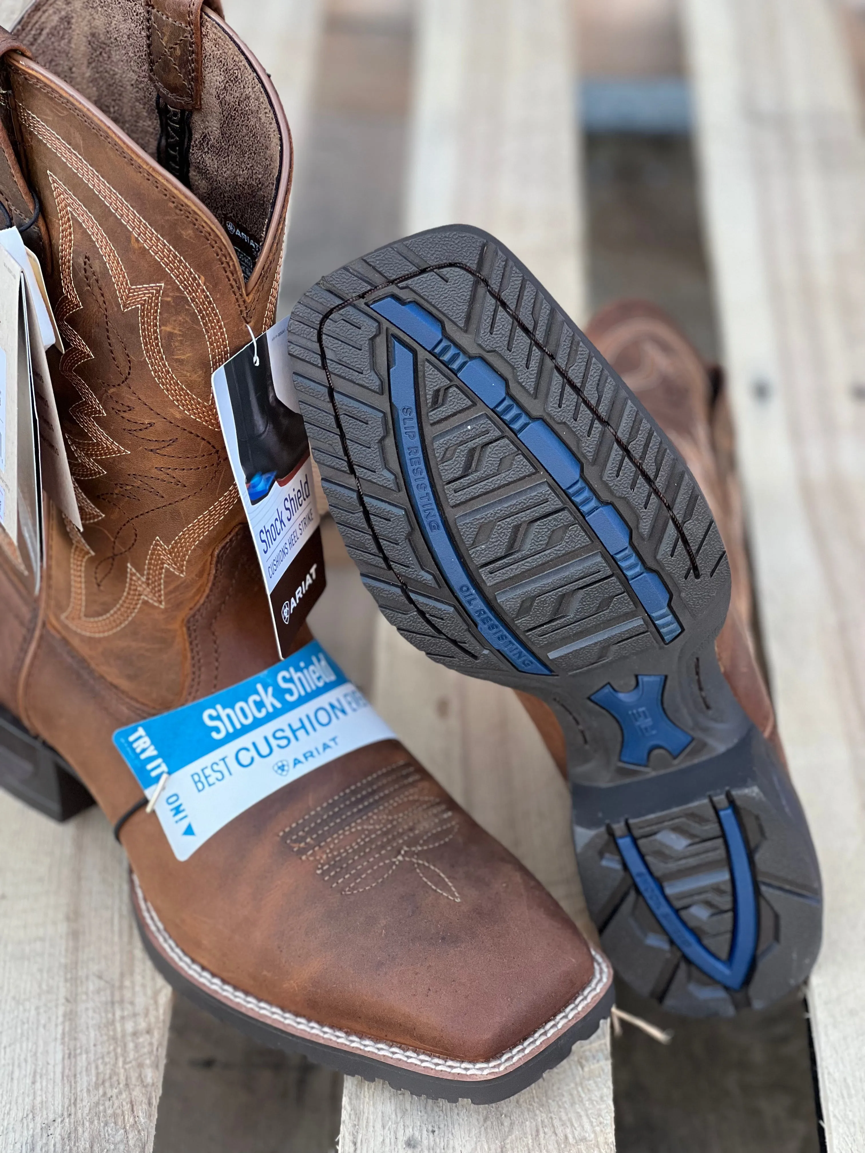 Ariat Men's Brown Hybrid Ranchwork Western Boot