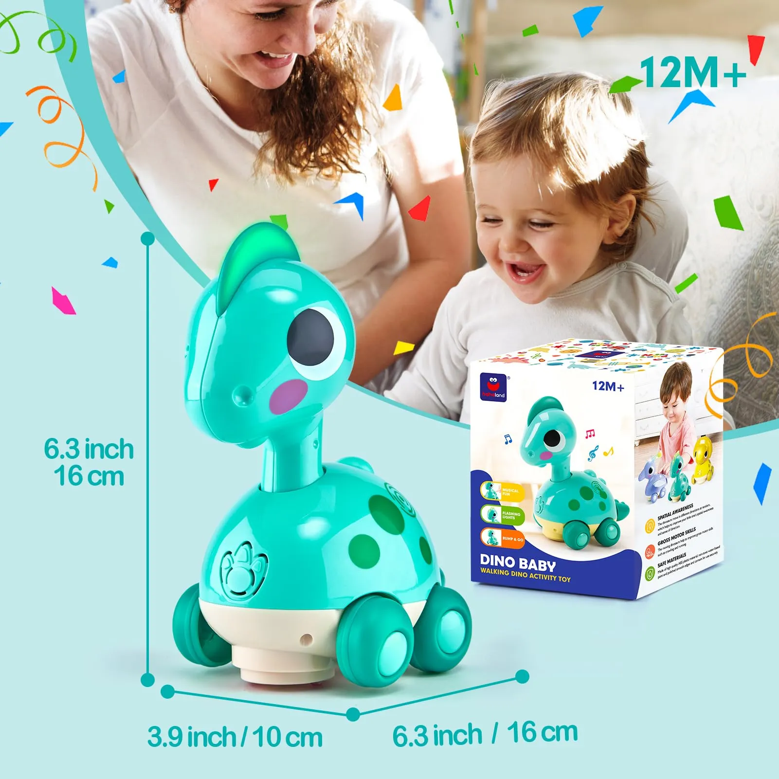Baby Toys 6-12 Months - Touch & Go Musical Light Infant Toys Baby Crawling Baby Toys 12-18 Months, Tummy Time Toys for 1 Year Old Boy Gifts Girl Toddlers Christmas Stocking Stuffers for Age 1-2