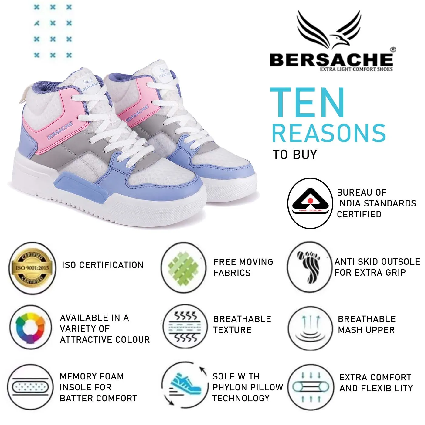 Bersache Sneaker, Loafers ,Casual With Extra Comfort Sneakers For Women/Girls (9158-White)