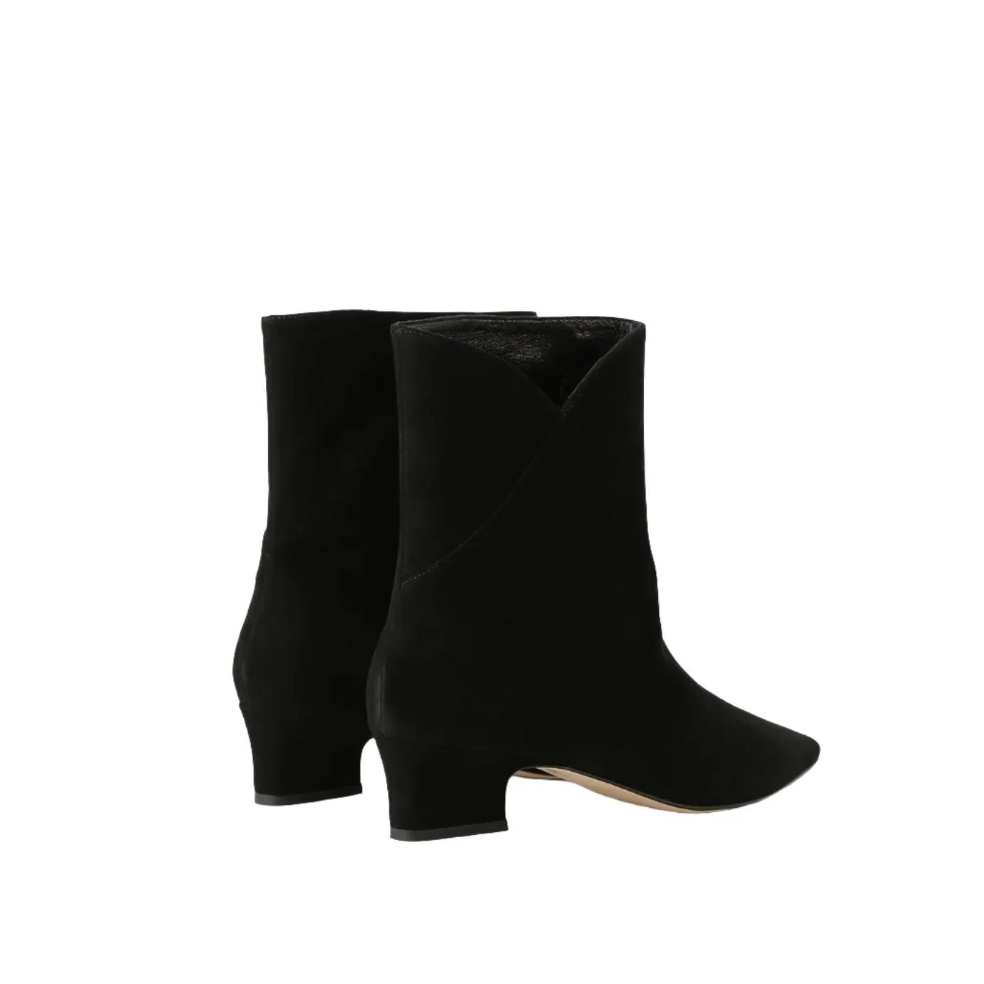 Bottines Pétales à Talon Carré - Noir