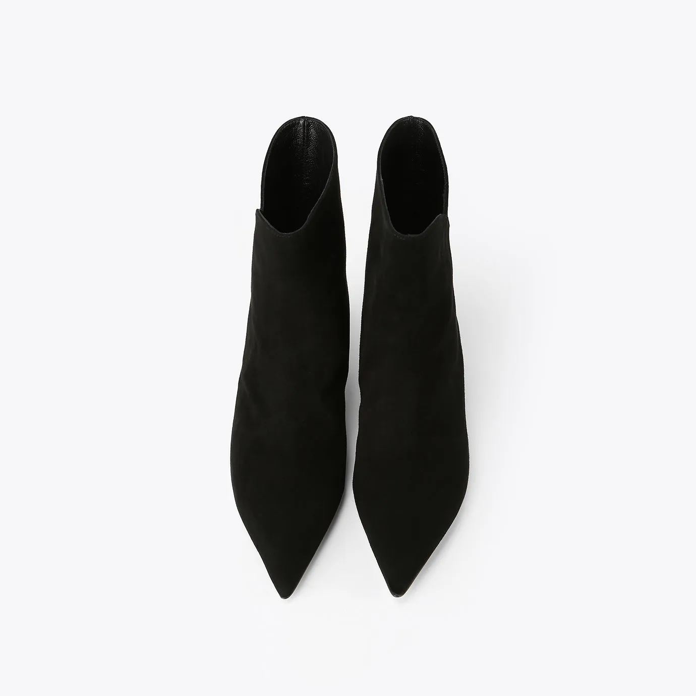 Bottines Pétales à Talon Carré - Noir