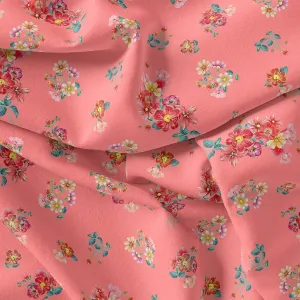 Calico Colorful Flower Digital Printed Fabric