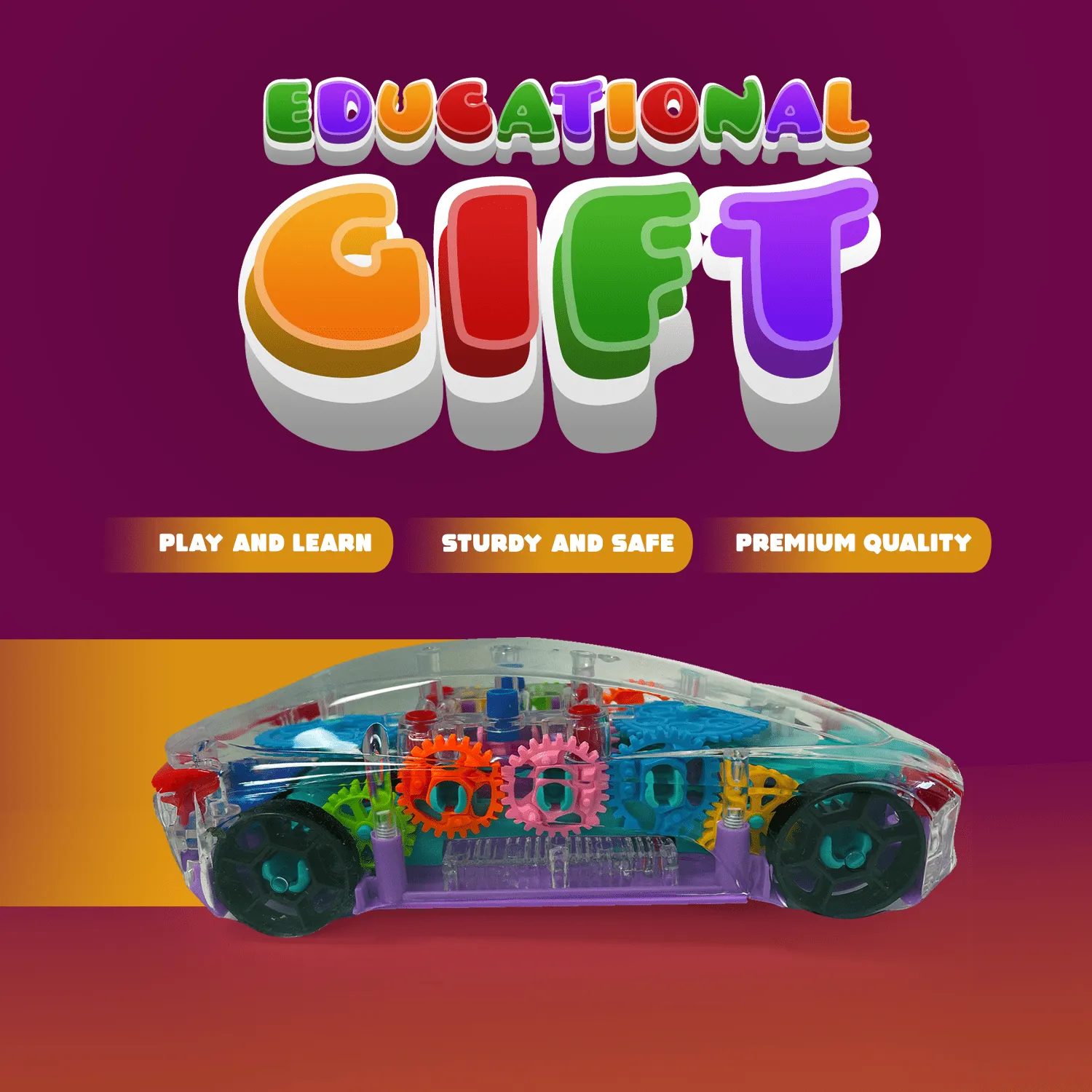 Clover Toys for 3 Year Old Boy, Noetoy Baby Toys 36 Months Electric Car Toys for Boys Girls Toddlers with Cool Light & Sound Effect, Great Christmas Birthday Gift for Kids