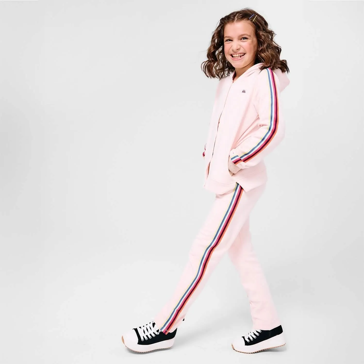crystal pink cotton magnetic track pant