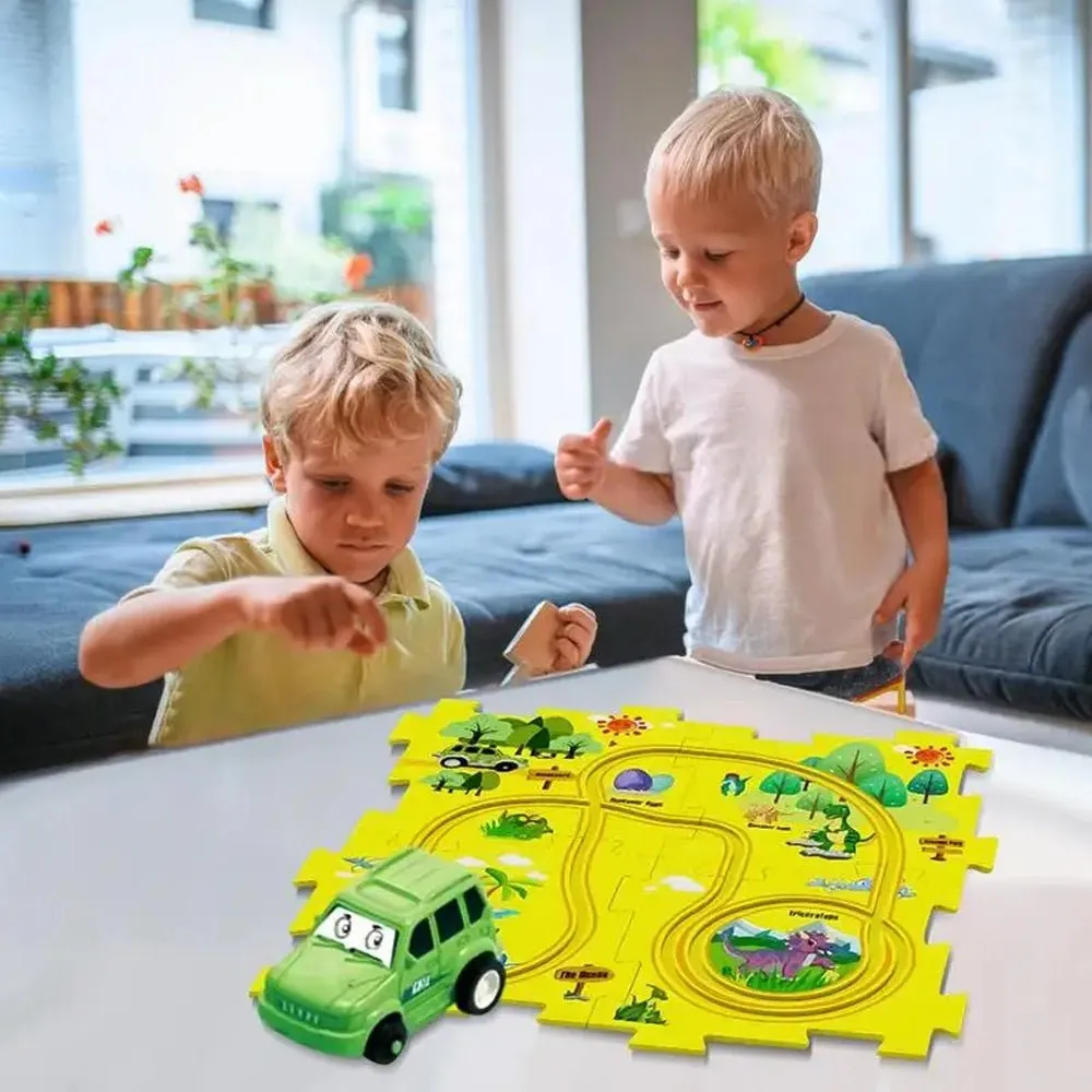 DIY Assembling Auto Car Mind Sharpening Puzzle Track | 13 Pcs