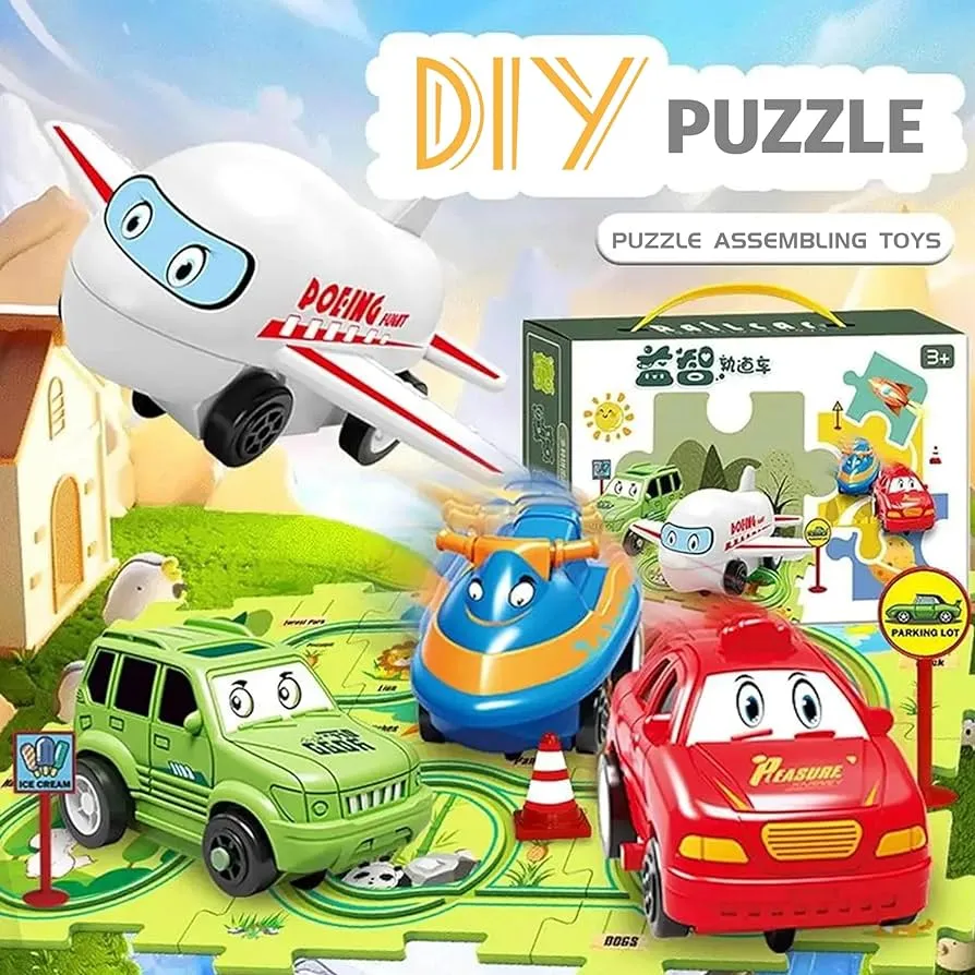 DIY Assembling Auto Car Mind Sharpening Puzzle Track | 13 Pcs