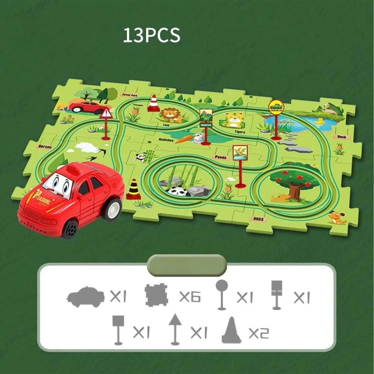 DIY Assembling Auto Car Mind Sharpening Puzzle Track | 13 Pcs
