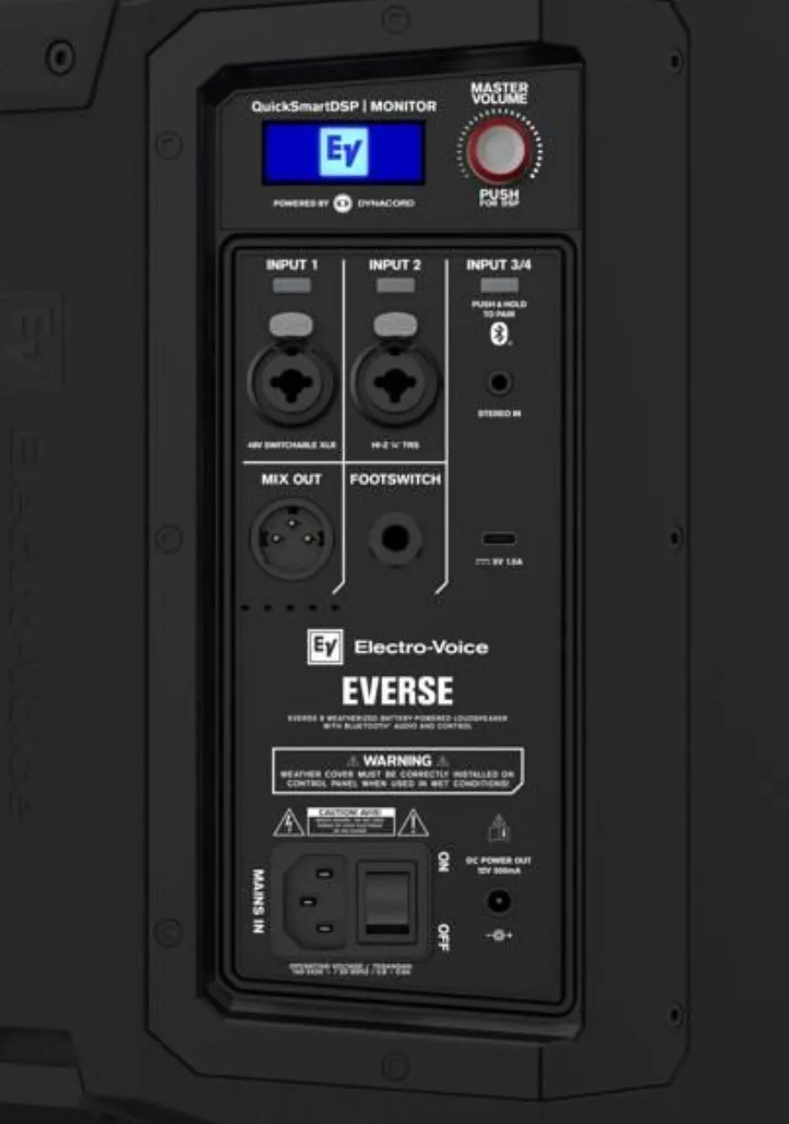 Electro-Voice EVERSE 8 Battery Powered Loudspeaker w/ Bluetooth (Black)