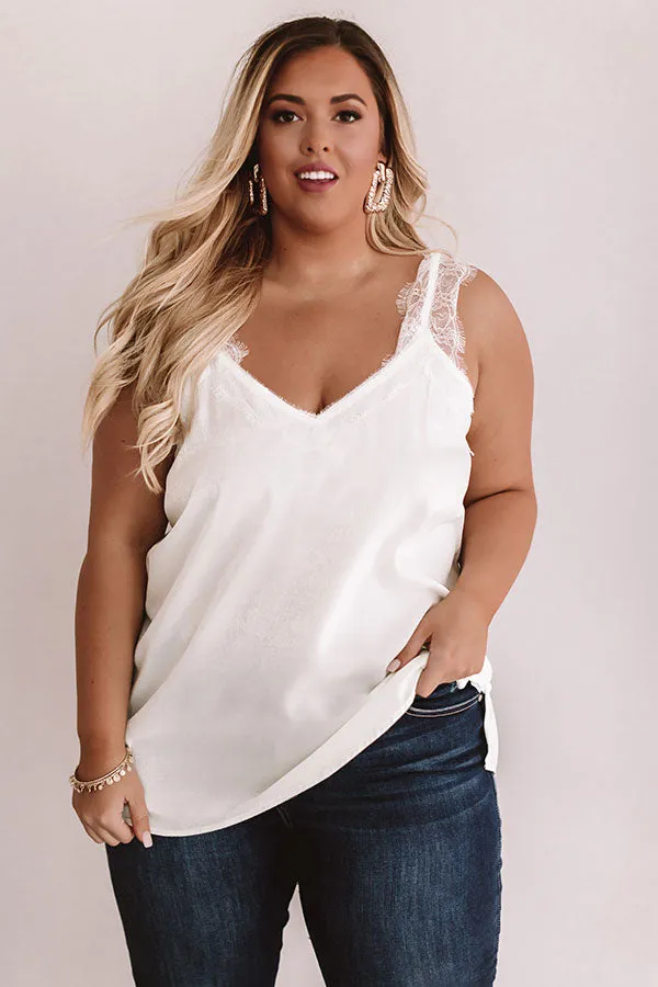 Express Yourself Lace Shift Tank in Cream Curves