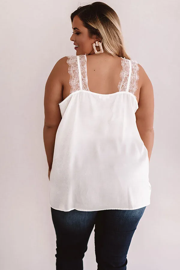 Express Yourself Lace Shift Tank in Cream Curves
