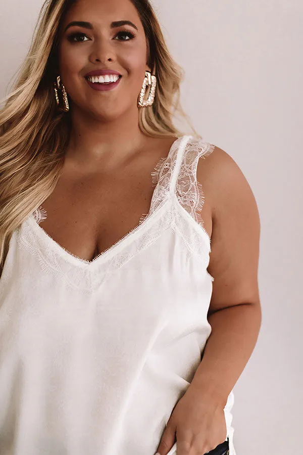 Express Yourself Lace Shift Tank in Cream Curves
