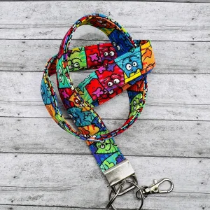 Fat Cartoon Cat Colorful 20" Lanyard