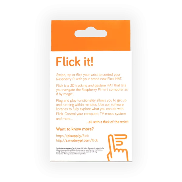 Flick HAT - 3D Tracking and Gesture HAT for Raspberry Pi