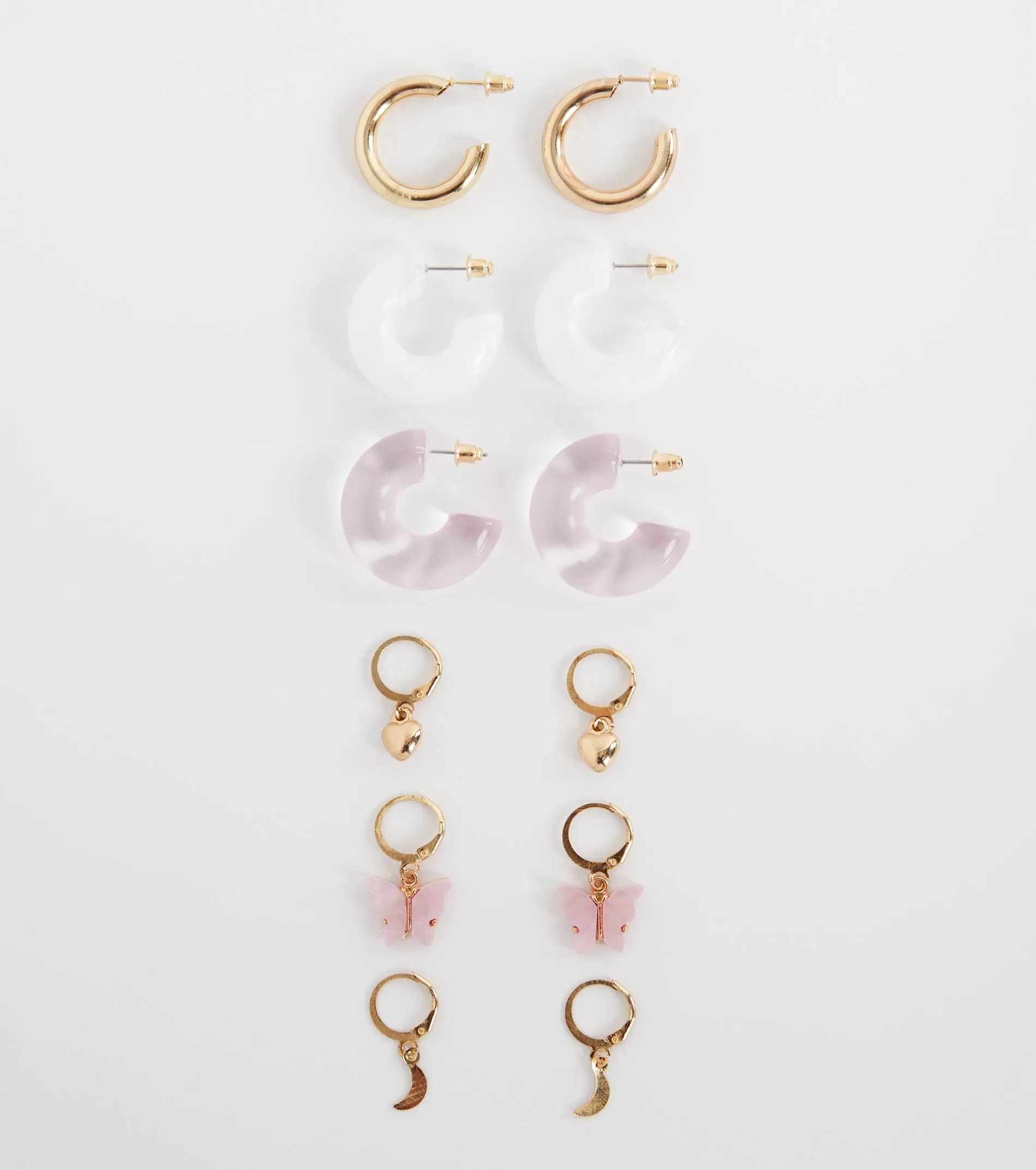 Hearts Align Six-Pack Earrings Set