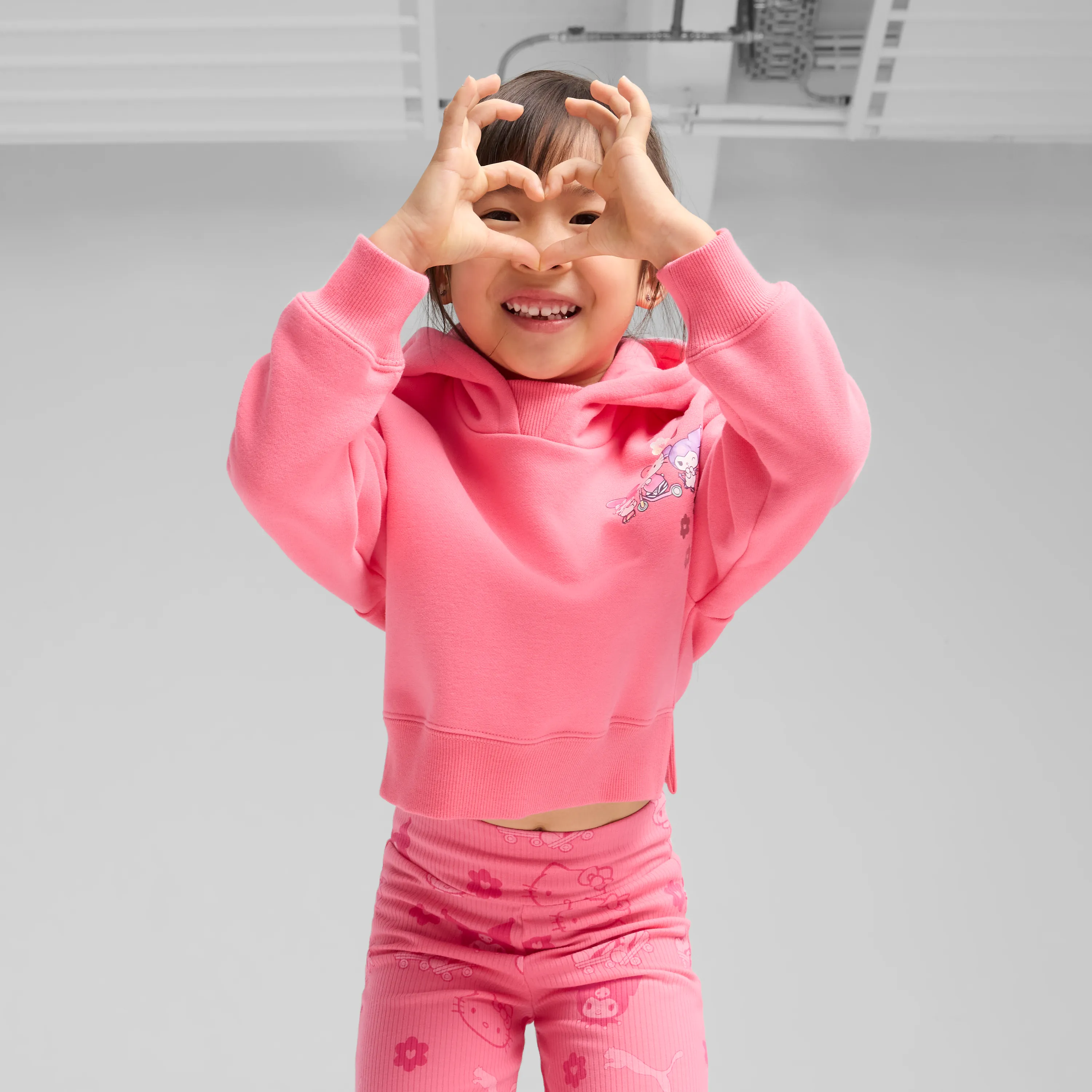 Hello Kitty and Friends x PUMA Kids Relaxed Cropped Graphic Hoodie (Magic Rose)