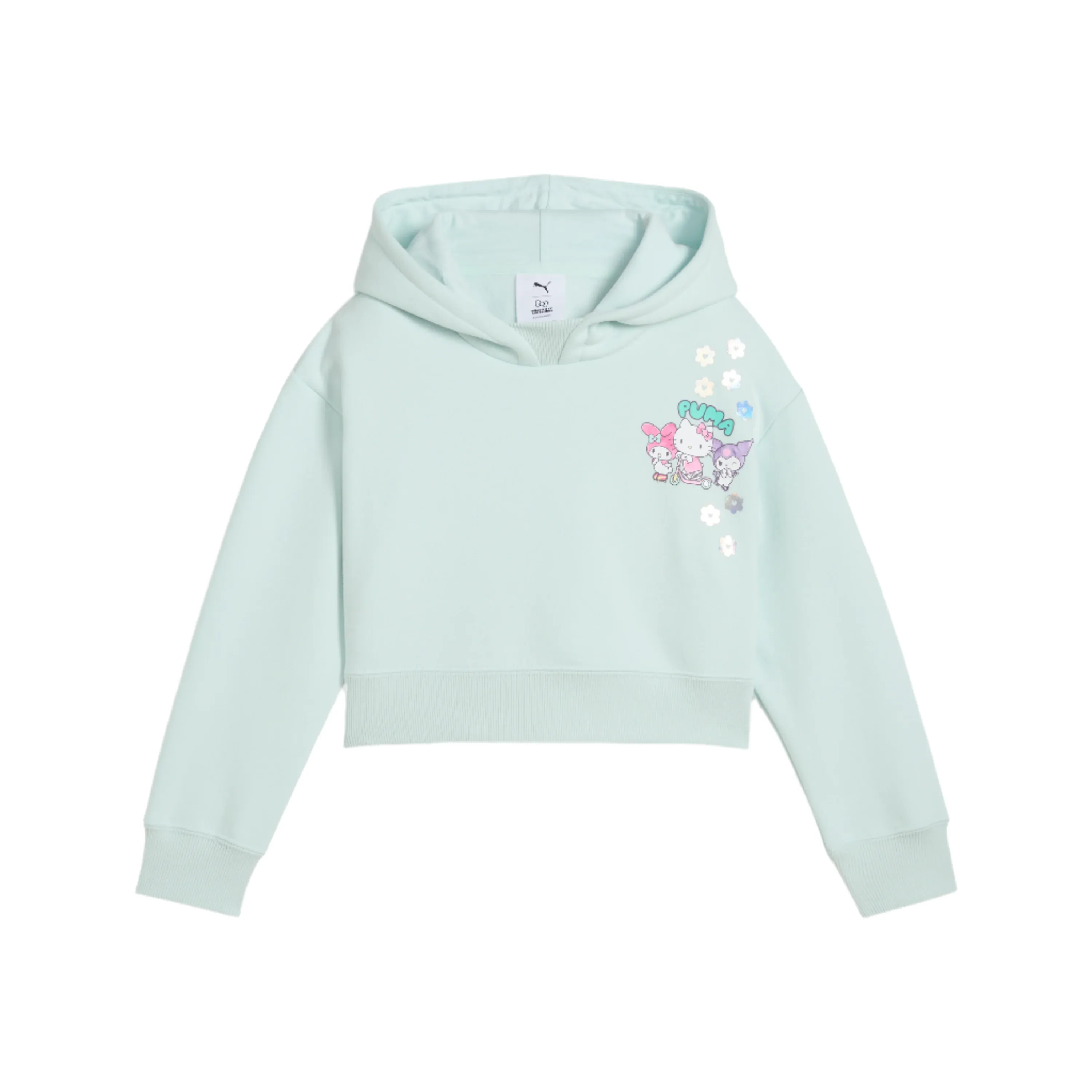 Hello Kitty and Friends x PUMA Kids Relaxed Cropped Graphic Hoodie (Peaceful Blue)
