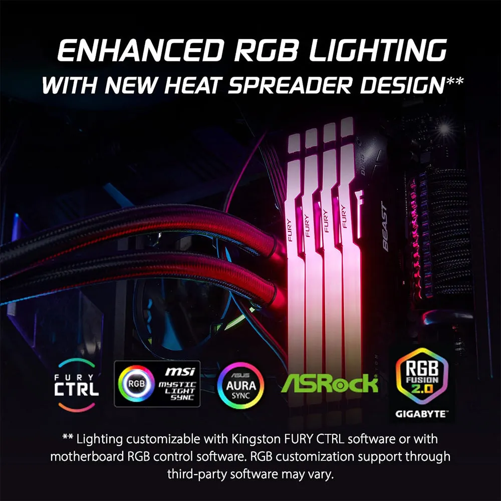 Kingston Fury Beast RGB 32GB (2x16GB) 6000MT/s DDR5 CL30-36-36