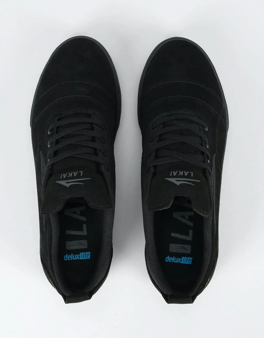 Lakai Bristol Skate Shoes - Black/Black Suede