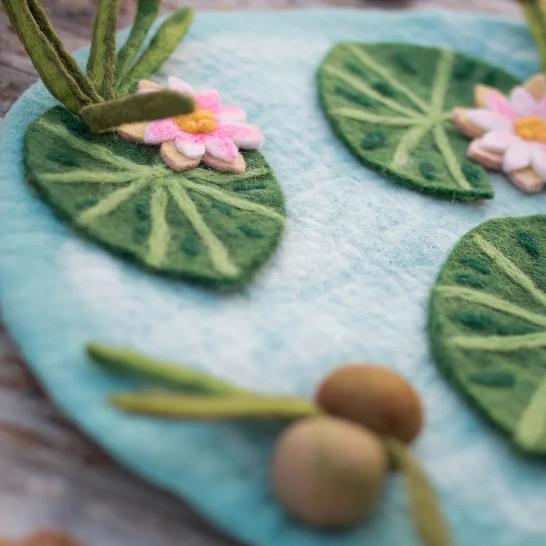 Lily Pad Pond Felt Habitat- Felt Mat (For Gus Mabel Tray)