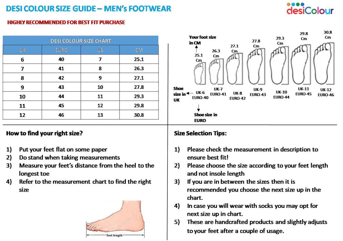 Men's Indian Ethnic Party Wear Multicolour Footwear - Desi Colour