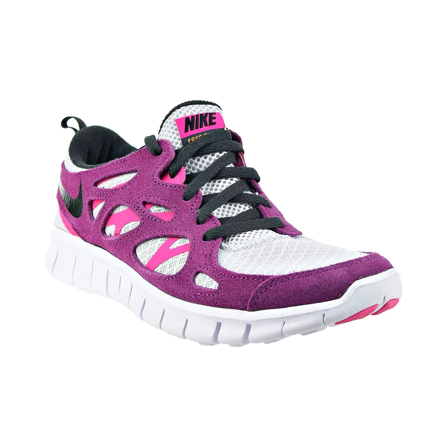 Nike Free Run 2 (GS) Big Kids' Shoes Pure Platinum-White-Pure Sangria