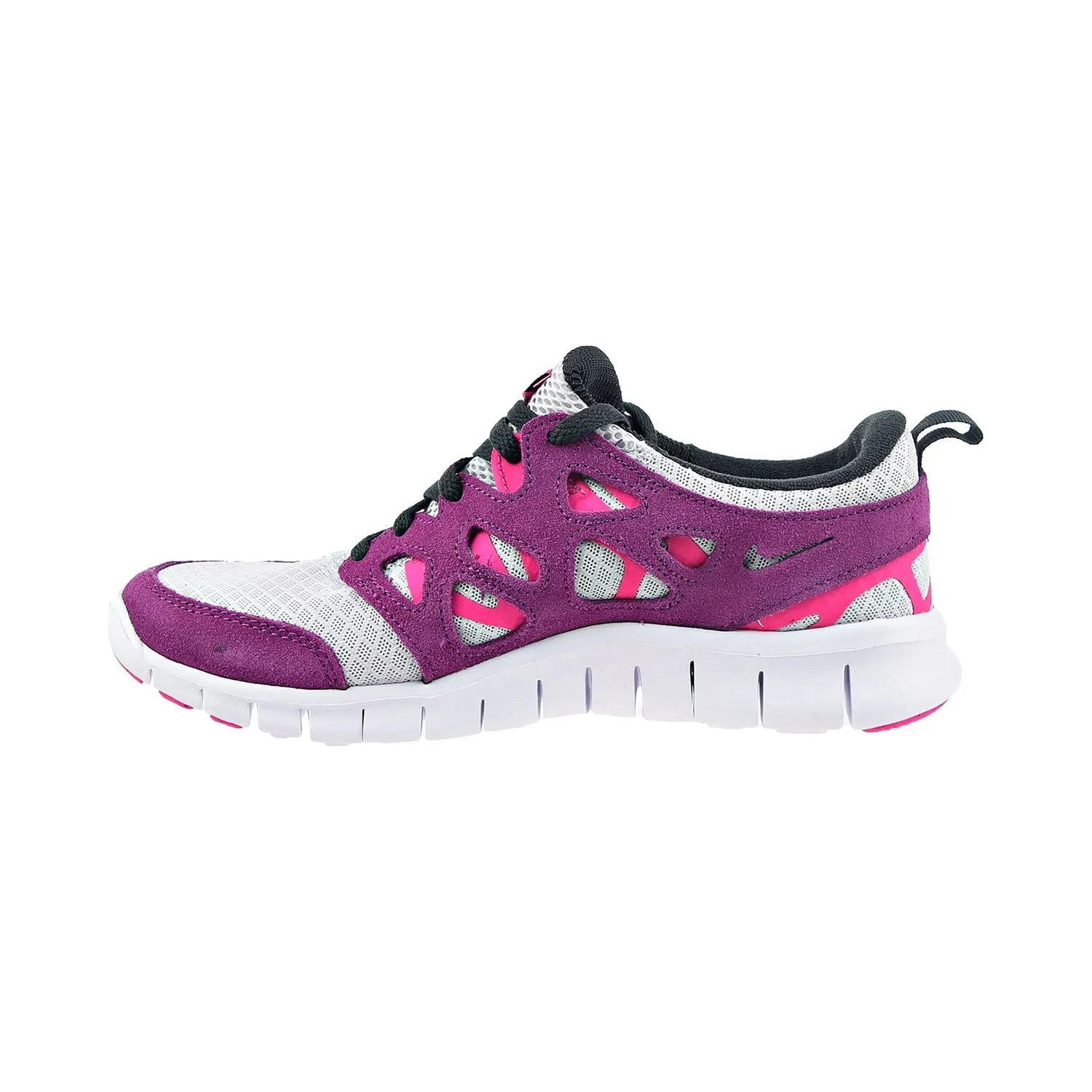 Nike Free Run 2 (GS) Big Kids' Shoes Pure Platinum-White-Pure Sangria