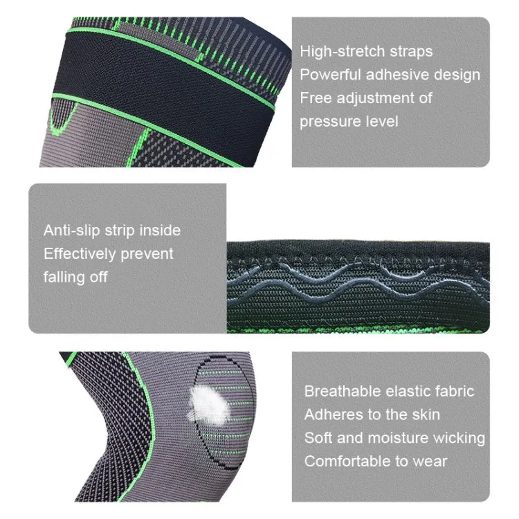 Nylon Knitted Riding Sports Extended Knee Pads, Size: S(Green Basic)