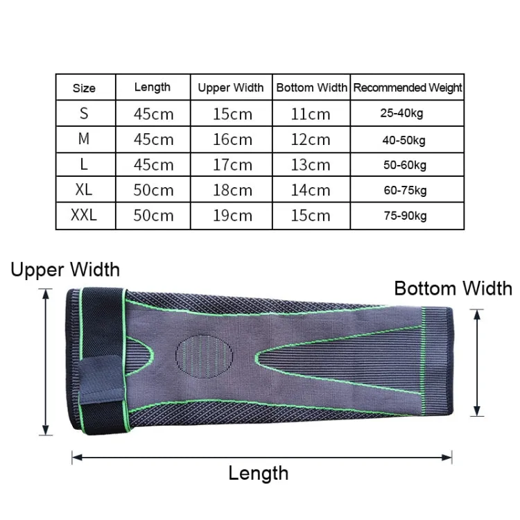Nylon Knitted Riding Sports Extended Knee Pads, Size: S(Green Basic)