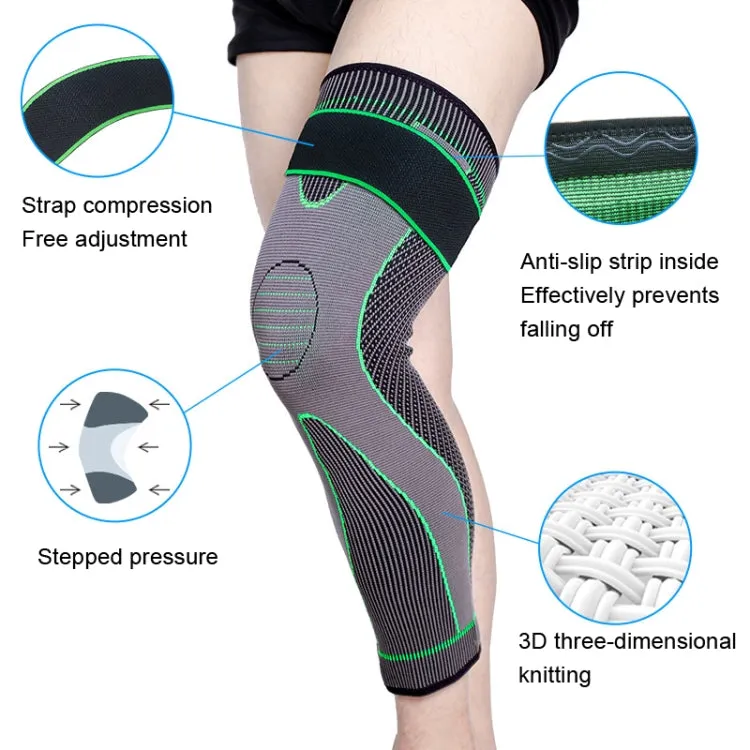 Nylon Knitted Riding Sports Extended Knee Pads, Size: S(Green Basic)
