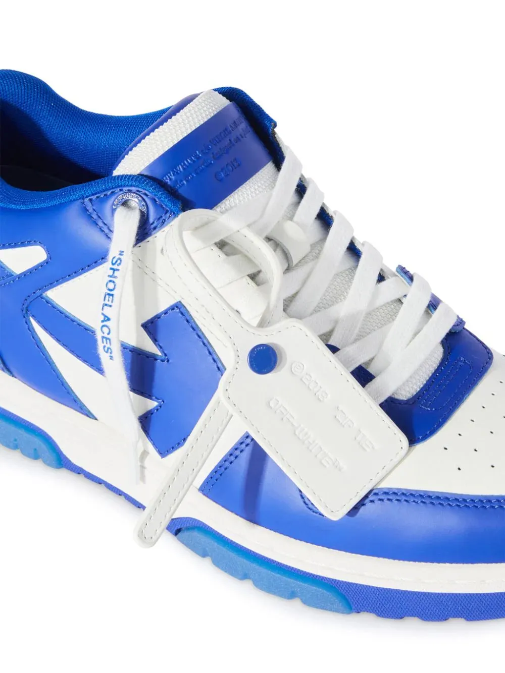 OFF-WHITE Out Of Office Low Top Leather Sneakers White Blue