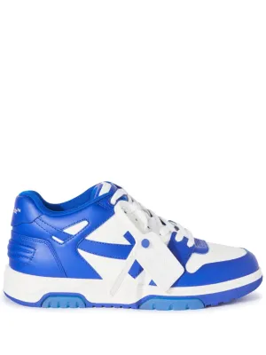 OFF-WHITE Out Of Office Low Top Leather Sneakers White Blue