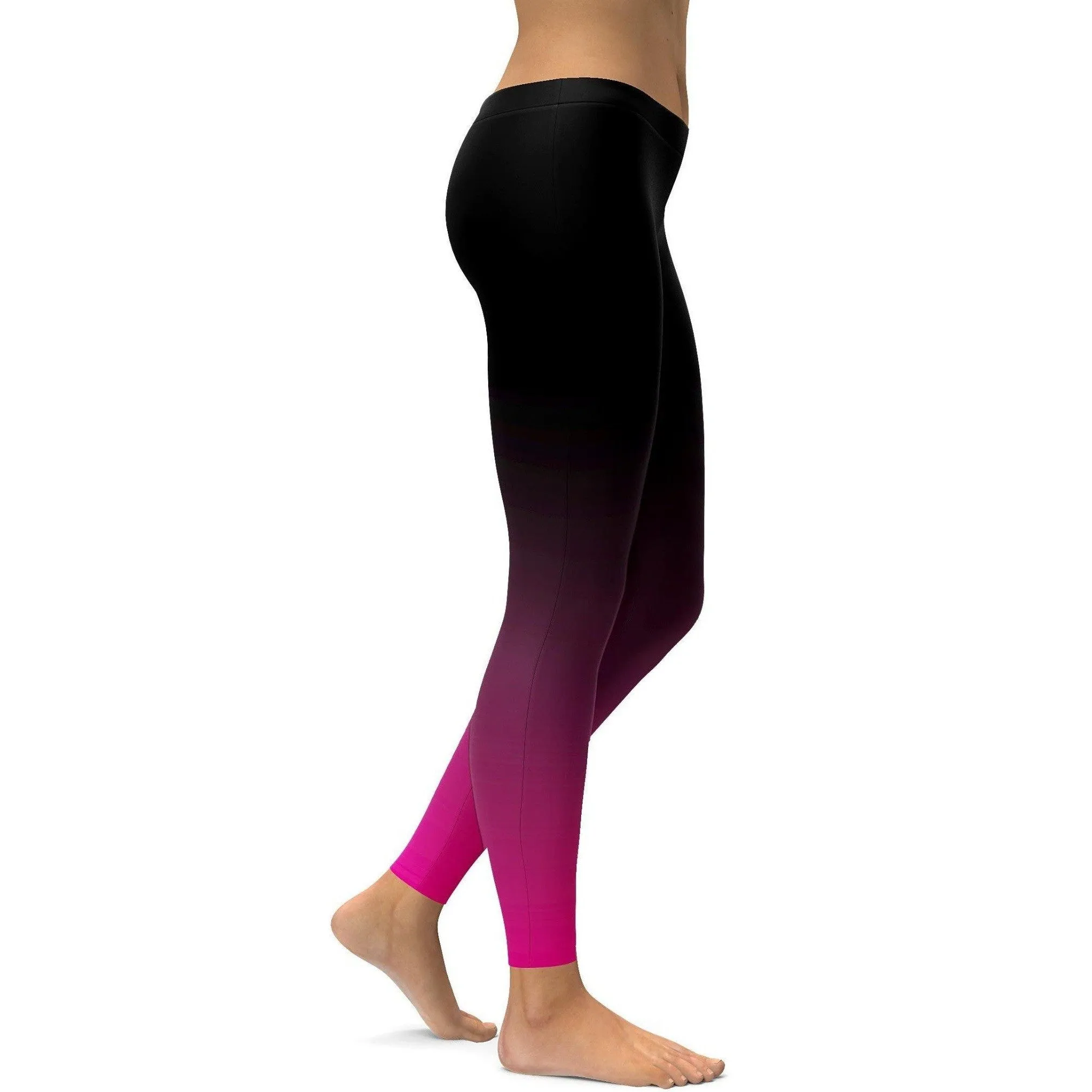 Ombre Black to Pink Leggings