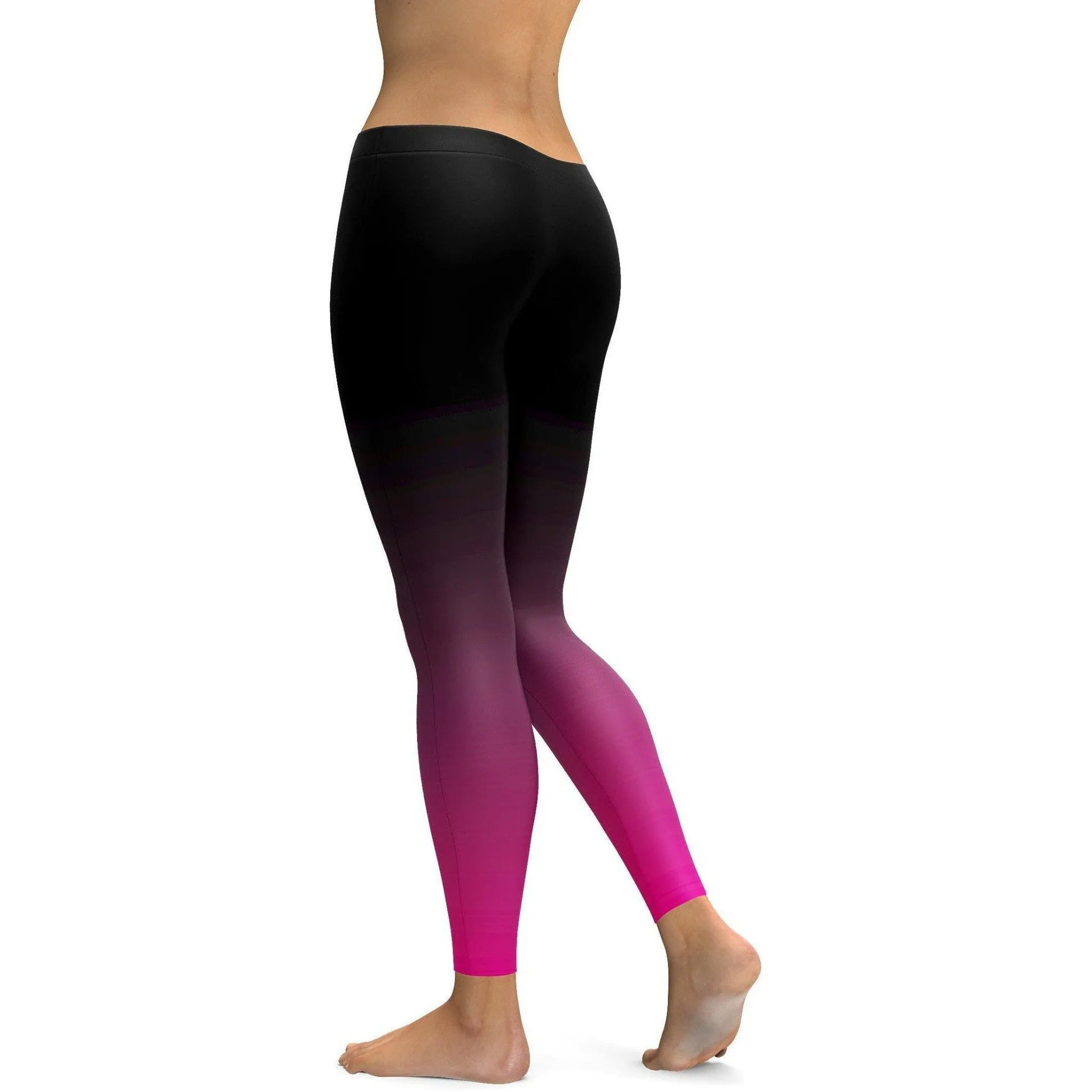 Ombre Black to Pink Leggings