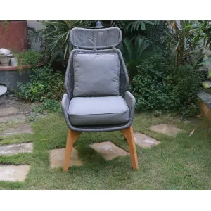 Outdoor Furniture Braid and Rope Heigh Back Chair,Lazy Chair, Rest Chair, Easy Chair, ocassional chair - Clove -Prime - Ready Stock Sale