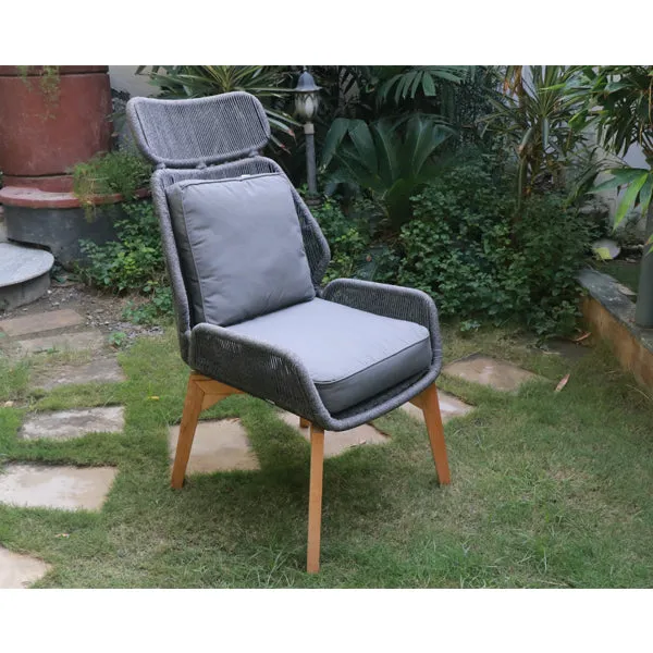 Outdoor Furniture Braid and Rope Heigh Back Chair,Lazy Chair, Rest Chair, Easy Chair, ocassional chair - Clove -Prime - Ready Stock Sale
