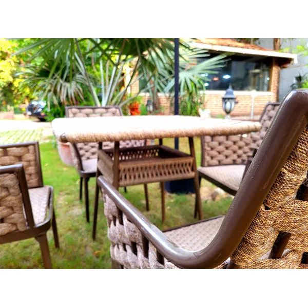Outdoor Furniture Braided & Rope Coffee Set - Nature-Next -  Ready Stock Sale