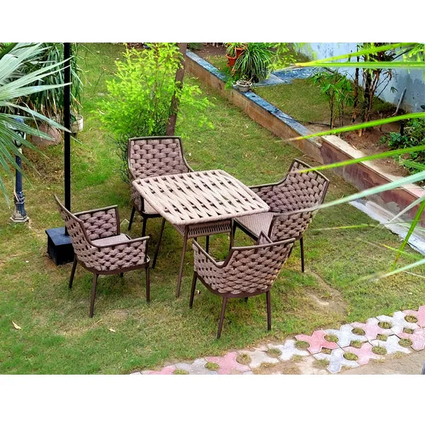Outdoor Furniture Braided & Rope Coffee Set - Nature-Next -  Ready Stock Sale