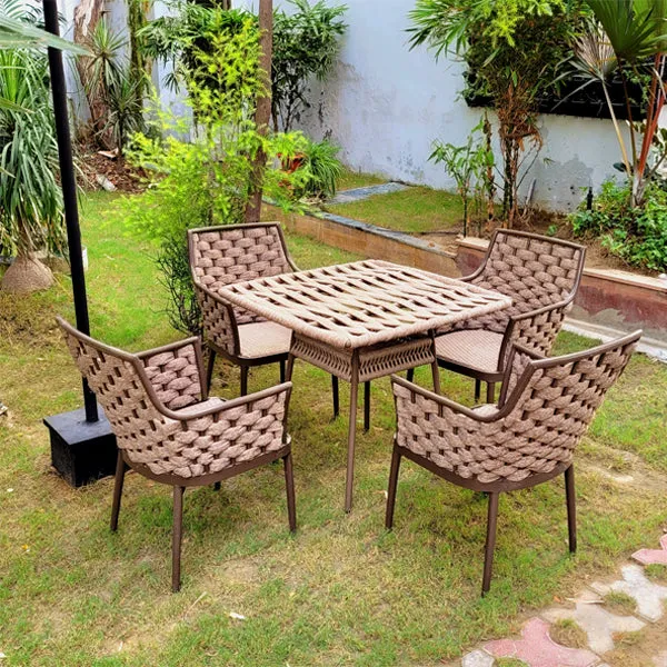 Outdoor Furniture Braided & Rope Coffee Set - Nature-Next -  Ready Stock Sale
