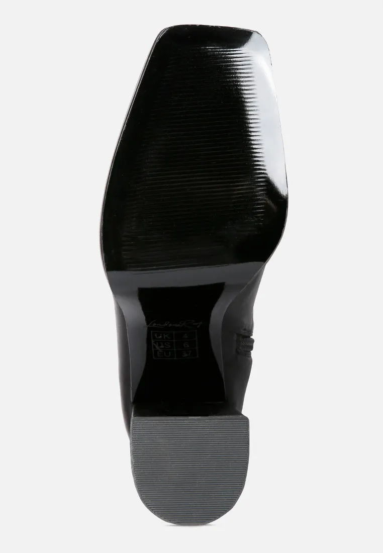 PRESTO Black Stretchable Satin Long Boot