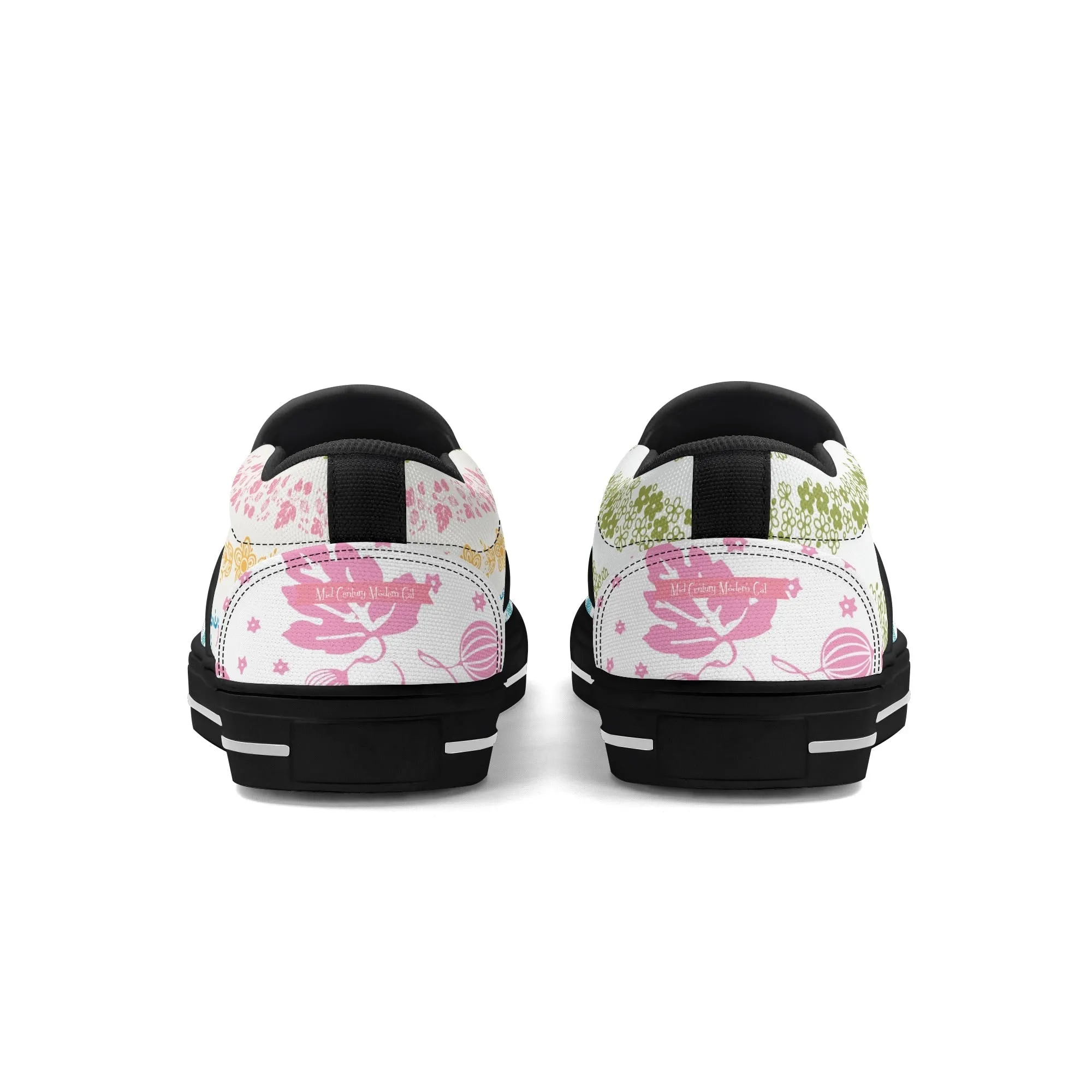 Pyrex Lover Retro Groovy Mod Canvas Loafer Shoes With Kitschy Fun Pyrex Patterns
