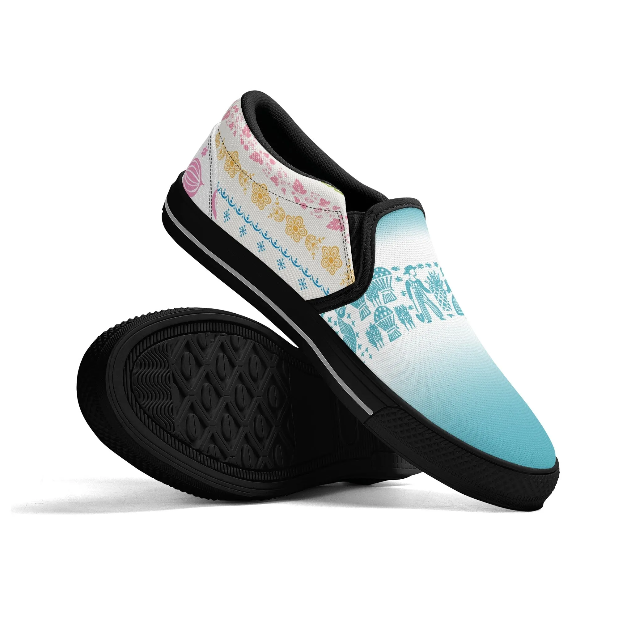 Pyrex Lover Retro Groovy Mod Canvas Loafer Shoes With Kitschy Fun Pyrex Patterns
